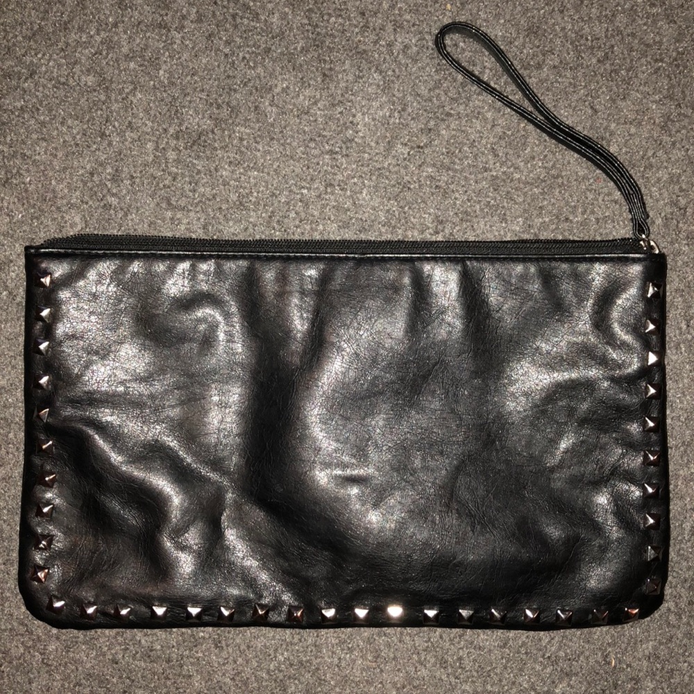 Black handbag with silver studs